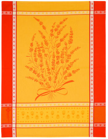 Set of 3 Jacquard dish cloths (Grignan. red) - Click Image to Close